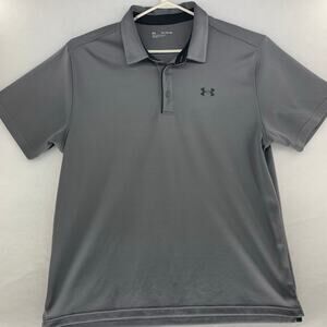 Under Armour Mens 2XL Gray Loose Fit Short Sleeve Polo Shirt